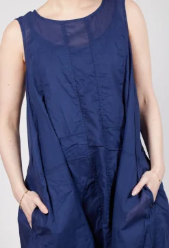 Rundholz Dip Dresses^Sheer Boat Neckline Dress in Ocean Paper