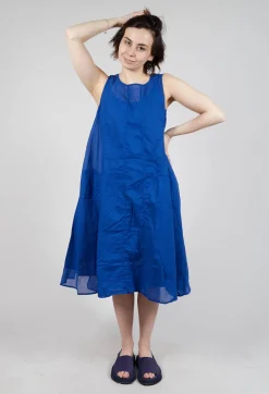 Rundholz Dip Dresses^Sheer Boat Neckline Dress in Royal Paper