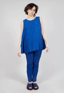 Rundholz Dip Tops^Sheer Boat Neckline Vest with Contrasting Panels in Royal Paper