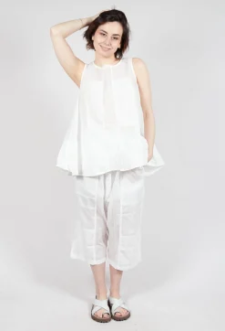 Rundholz Dip Tops^Sheer Boat Neckline Vest with Contrasting Panels in Semi Bleach Paper