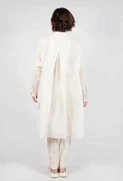 Rundholz Dip Dresses^Sheer Crinkled Shirt Dress in Greige Paper