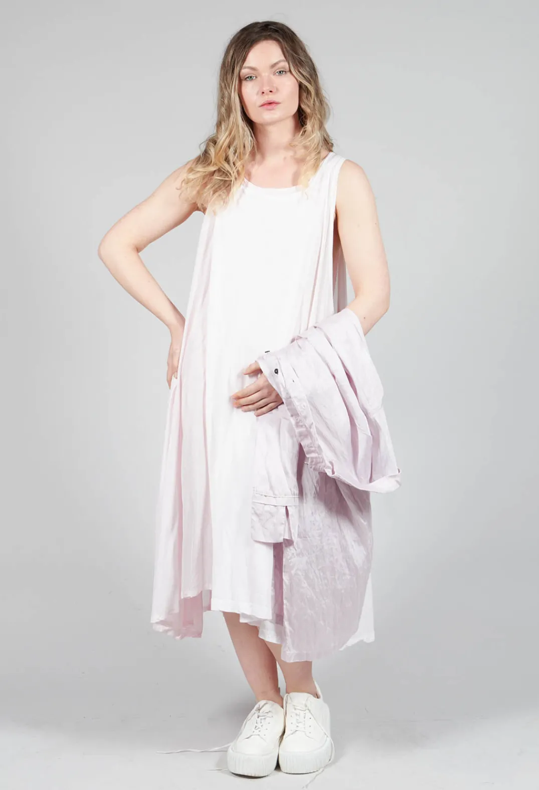 Rundholz Mainline Dresses^Sheer Double Vest Dress in Rose 10% Cloud