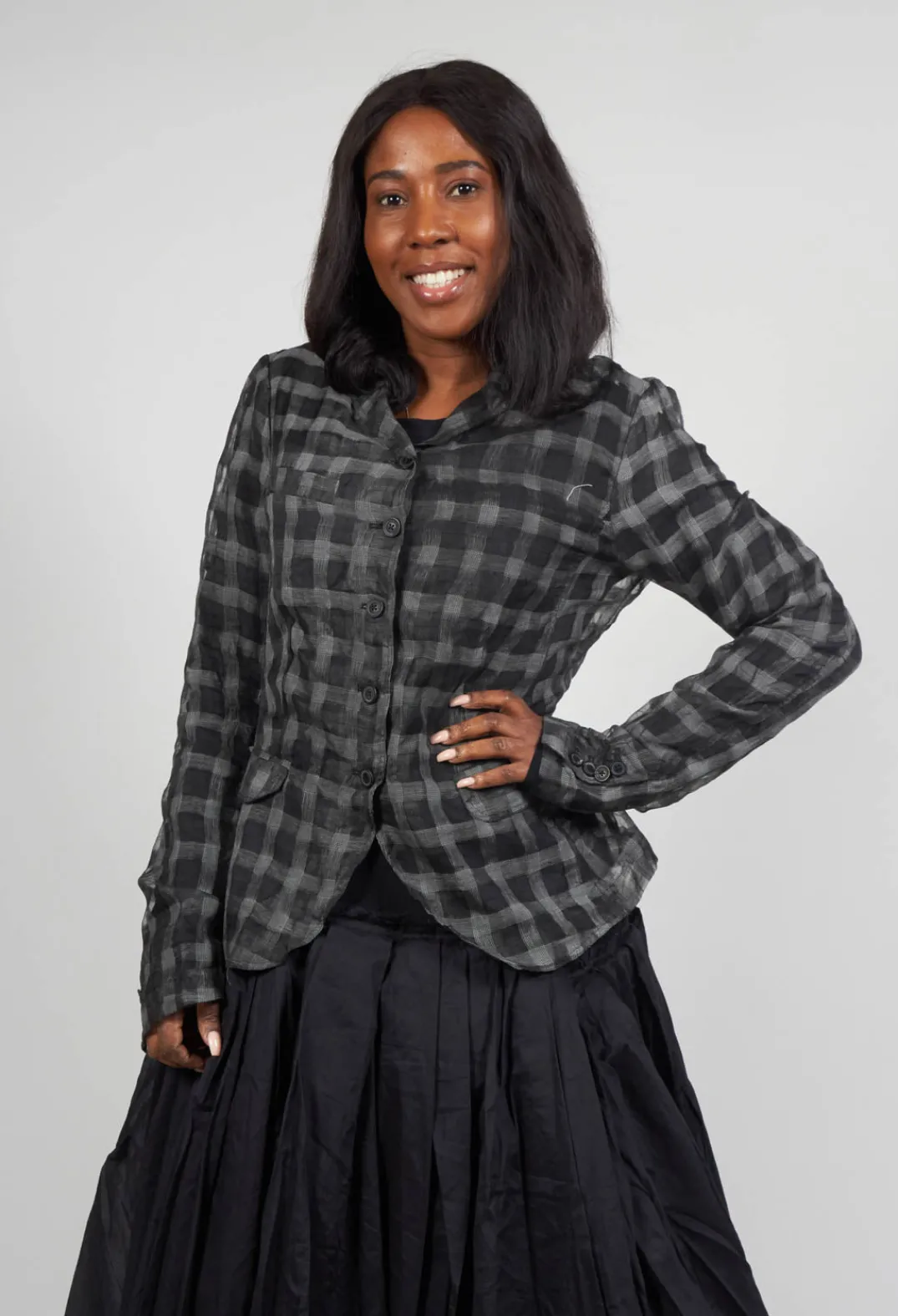 Rundholz Mainline Jackets^Sheer Fitted Jacket in Black Check