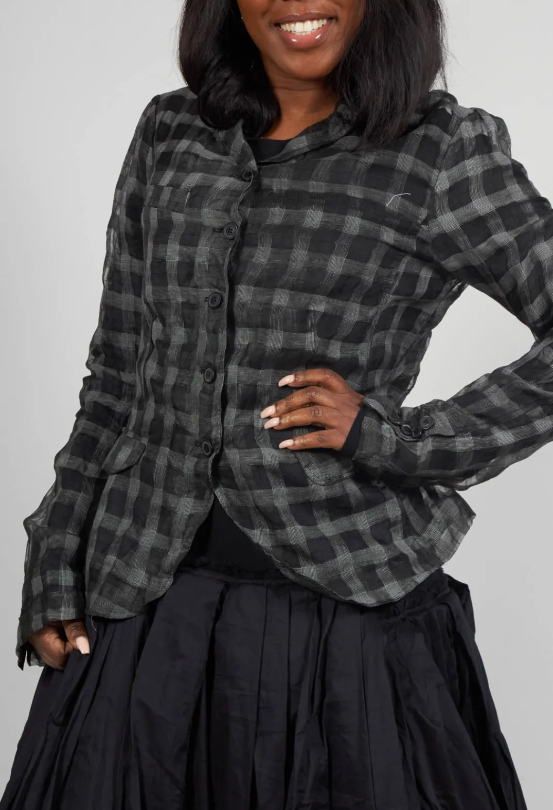 Rundholz Mainline Jackets^Sheer Fitted Jacket in Black Check