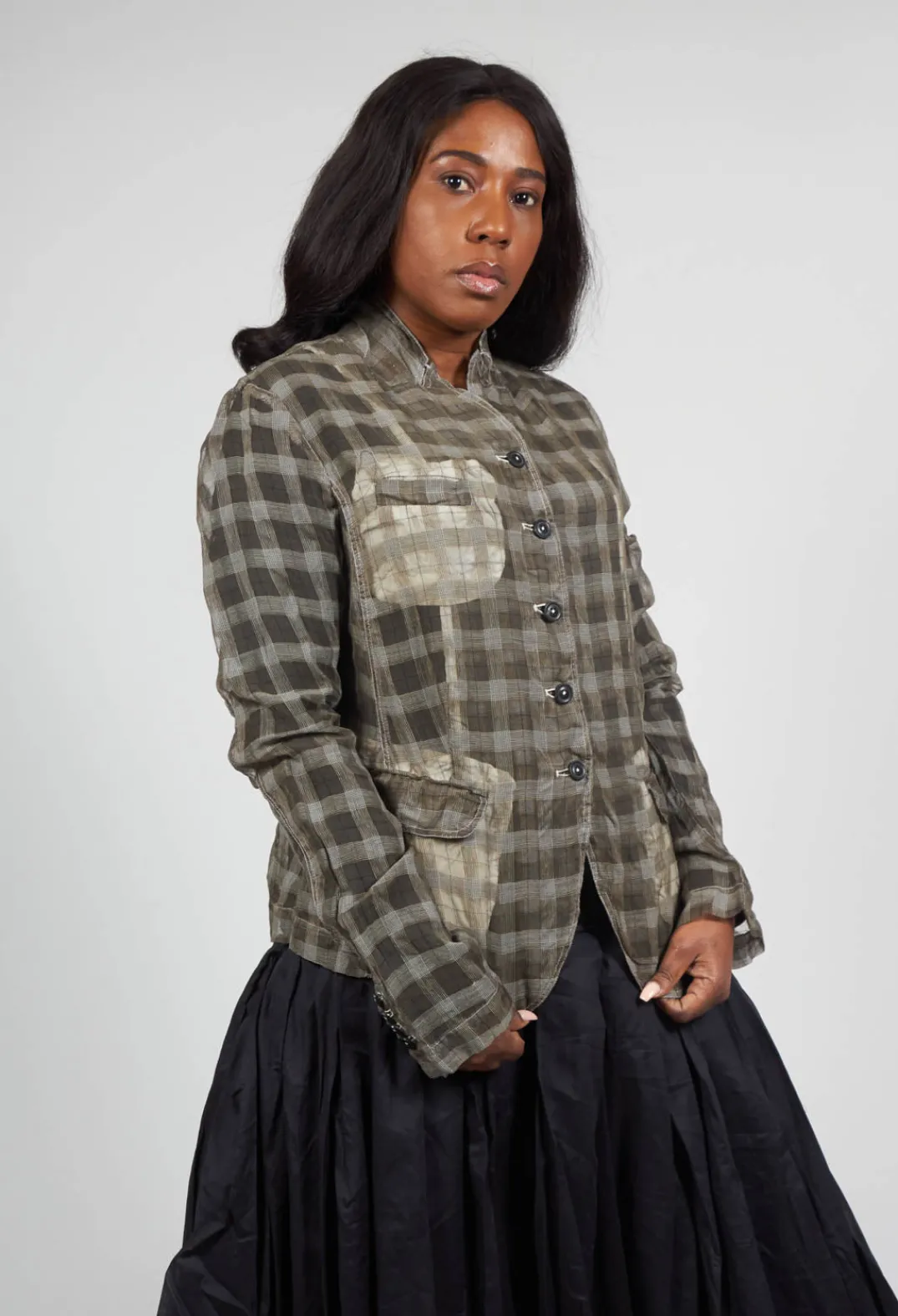 Rundholz Mainline Jackets^Sheer Fitted Jacket in Linen Check