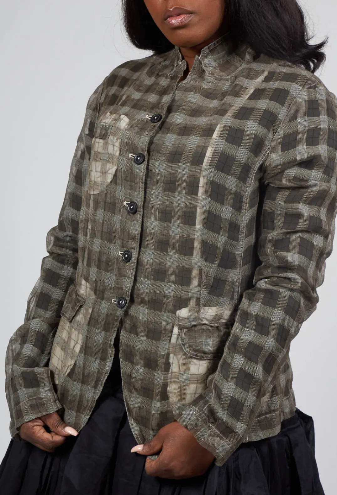 Rundholz Mainline Jackets^Sheer Fitted Jacket in Linen Check
