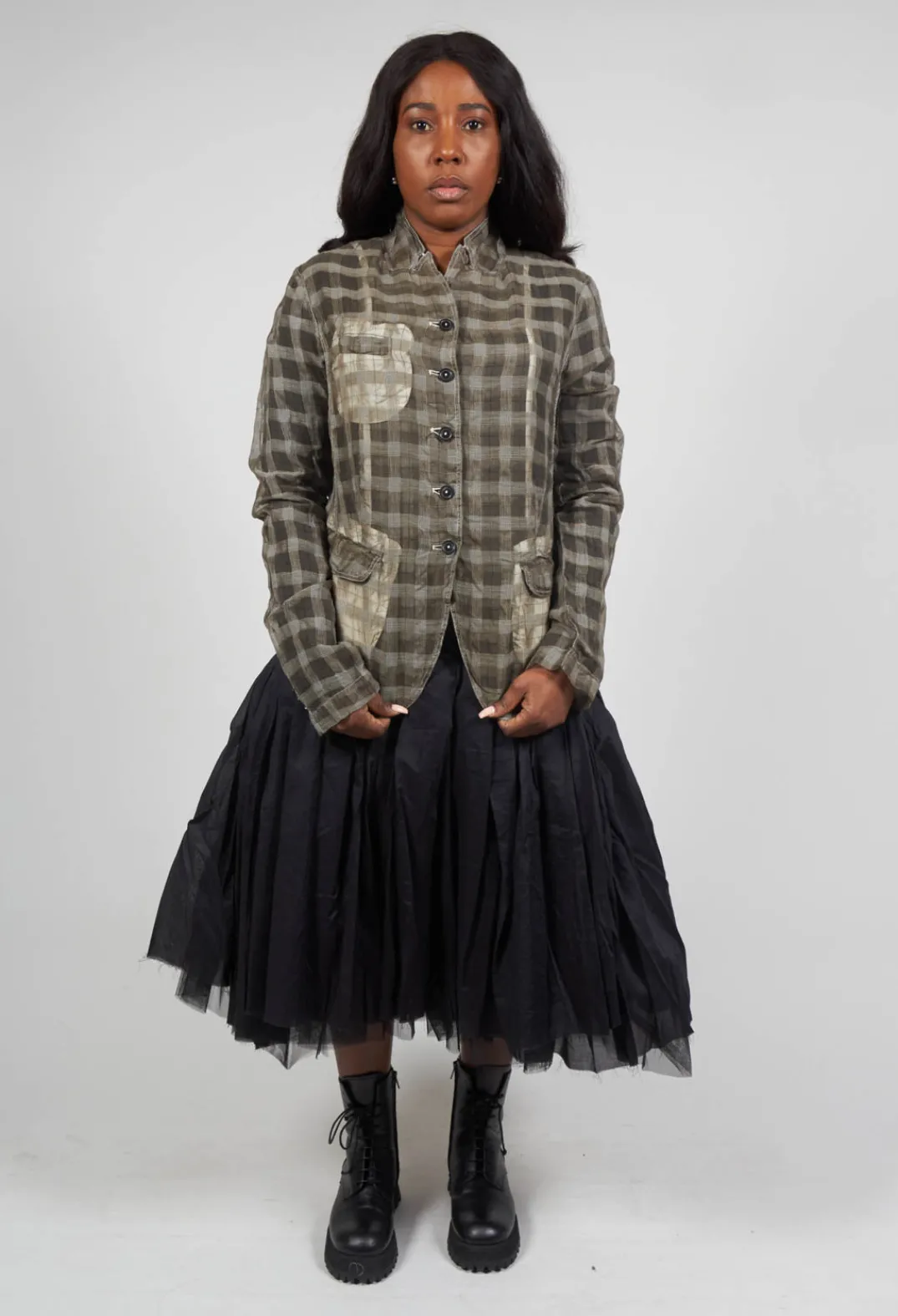 Rundholz Mainline Jackets^Sheer Fitted Jacket in Linen Check