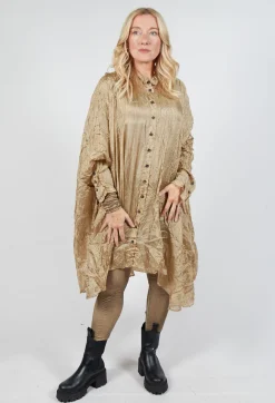 Rundholz Mainline Dresses^Sheer Longline Shirt in Camel Cloud