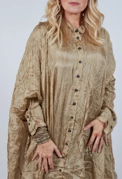 Rundholz Mainline Dresses^Sheer Longline Shirt in Camel Cloud