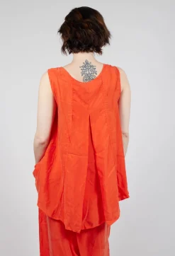 Rundholz Dip Tops^Sheer Longline Vest in Mandarine