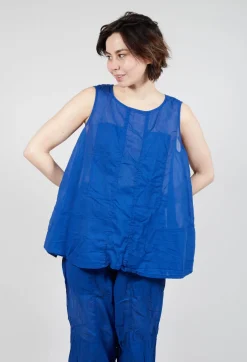 Rundholz Dip Tops^Sheer Longline Vest in Royal
