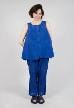 Rundholz Dip Tops^Sheer Longline Vest in Royal