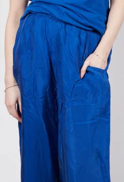 Rundholz Dip Trousers^Sheer Overlay Drop Crotch Trousers in Royal