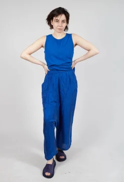 Rundholz Dip Trousers^Sheer Overlay Drop Crotch Trousers in Royal