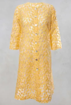 Out of Xile Coats^Sheer Printed Midi Coat with Button Front in Sorbet