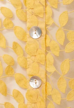 Out of Xile Coats^Sheer Printed Midi Coat with Button Front in Sorbet