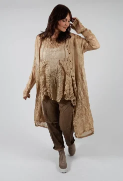 Rundholz Mainline Dresses^Sheer Shirt Dress in Camel Cloud
