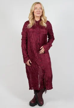 Rundholz Mainline Dresses^Sheer Shirt Dress in Merlot Cloud
