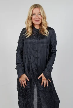 Rundholz Mainline Dresses^Sheer Shirt Dress in Slate Cloud