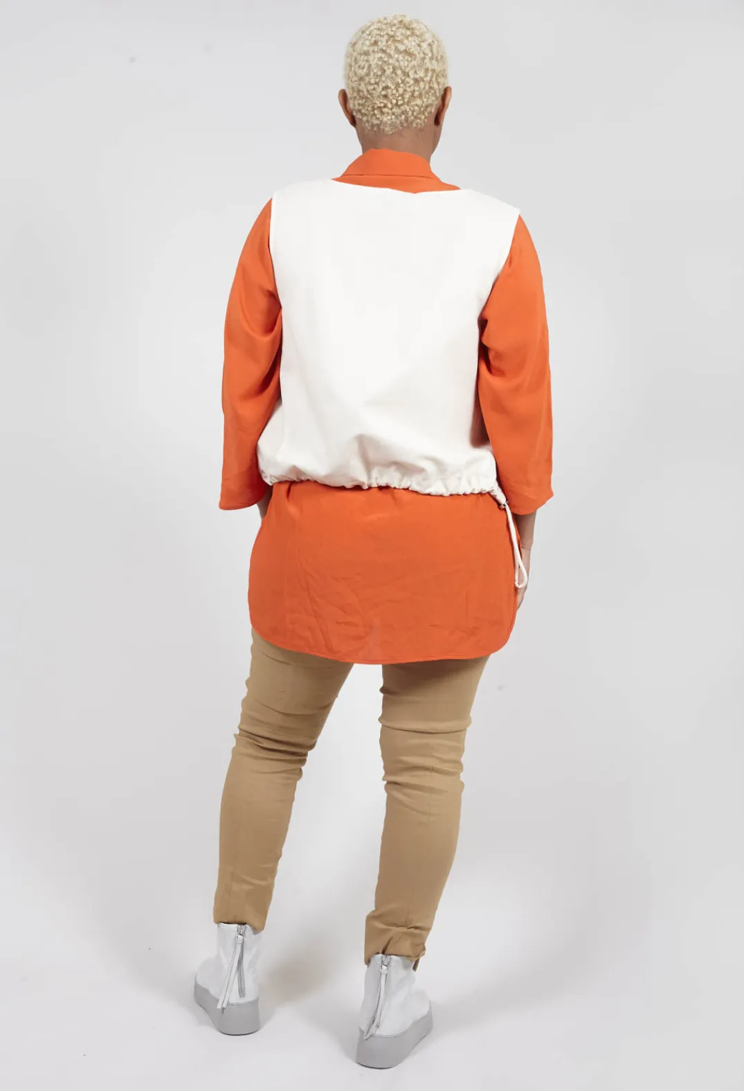 Beatrice B Shirts & Blouses^Sheer Silk Shirt with Pocket in Orange