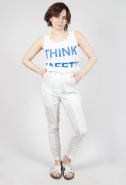 Rundholz Dip Trousers^Sheer Skinny Leg Trousers in Semi Bleach Paper