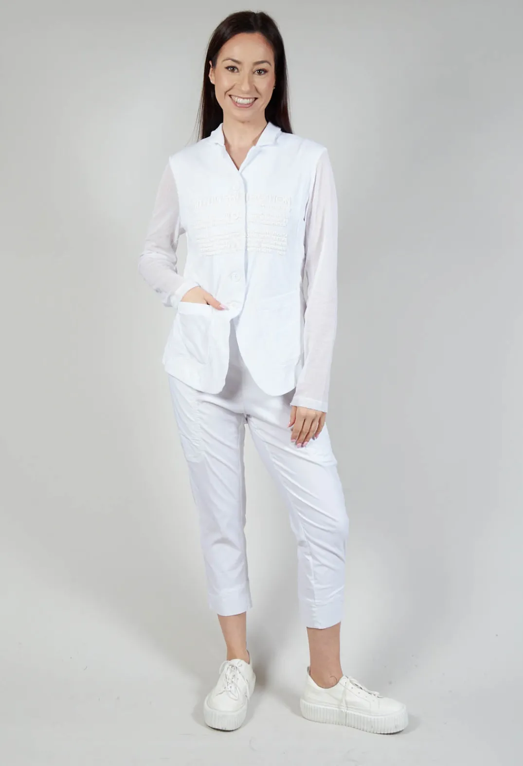 Rundholz Black Label Jackets^Sheer Sleeve Jacket in White White Print