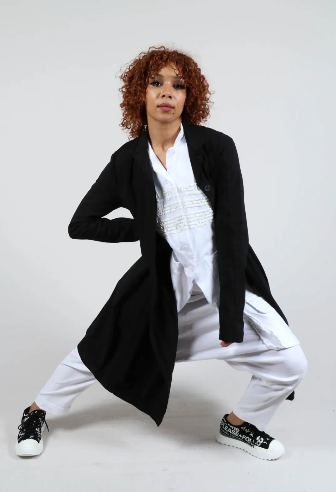 Rundholz Black Label Jackets^Sheer Sleeve Jacket in White White Print