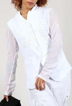 Rundholz Black Label Jackets^Sheer Sleeve Jacket in White White Print