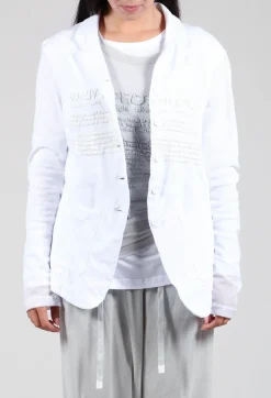 Rundholz Black Label Jackets^Sheer Sleeve Jacket in White White Print
