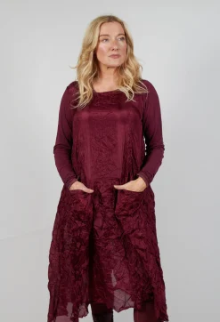Rundholz Mainline Dresses^Sheer Sleeveless Dress in Merlot Cloud