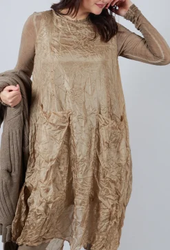 Rundholz Mainline Dresses^Sheer Sleeveless Dress in Camel Cloud