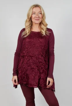 Rundholz Mainline Tops^Sheer Sleeveless Top in Merlot Cloud