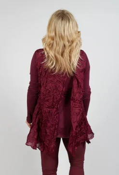 Rundholz Mainline Tops^Sheer Sleeveless Top in Merlot Cloud