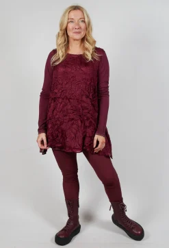 Rundholz Mainline Tops^Sheer Sleeveless Top in Merlot Cloud