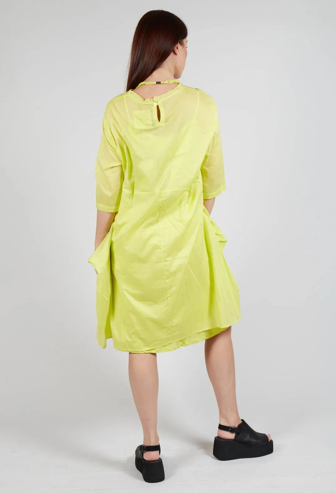 Bread and Butter Dresses^Sheer Smock Dress in Lime
