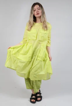 Bread and Butter Dresses^Sheer Smock Dress in Lime