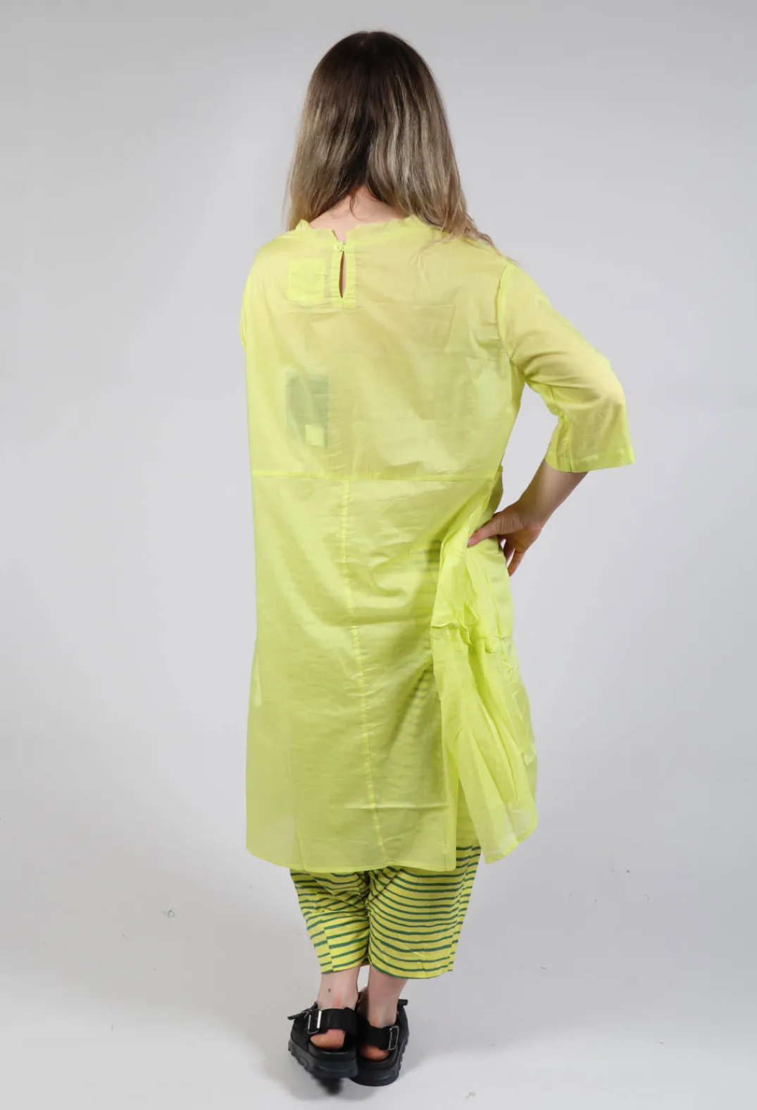 Bread and Butter Dresses^Sheer Smock Dress in Lime
