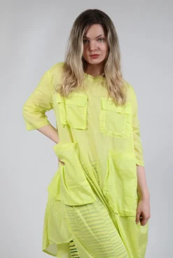 Bread and Butter Dresses^Sheer Smock Dress in Lime