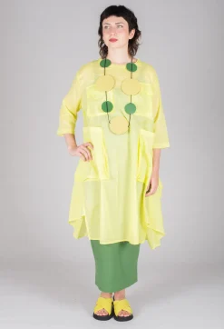 Bread and Butter Dresses^Sheer Smock Dress in Lime