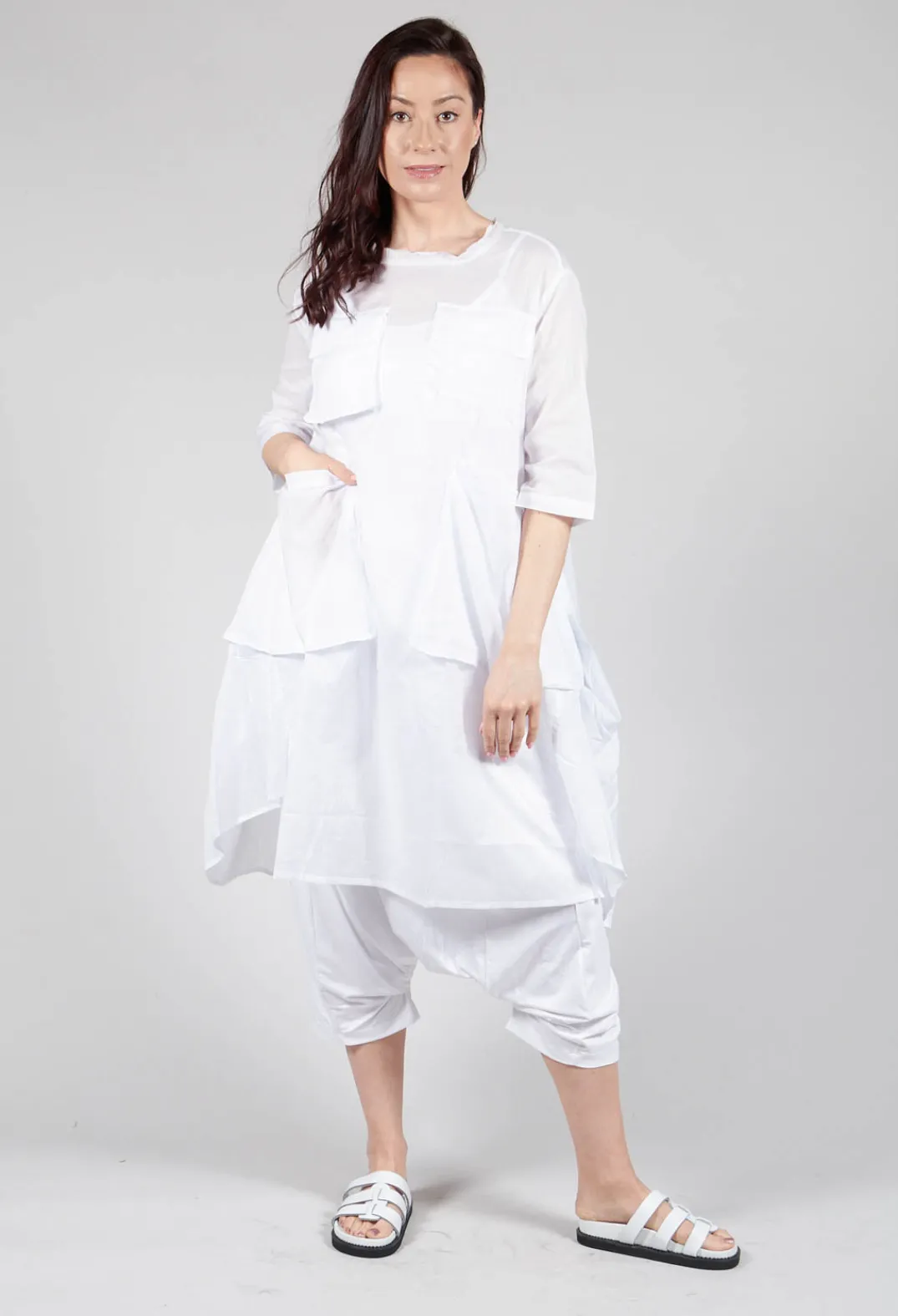 Bread and Butter Dresses^Sheer Smock Dress in White