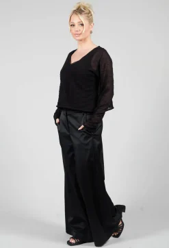 Sarah Pacini Jumpers^Sheer Textured Jumper in Black