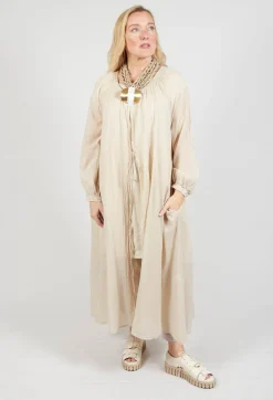 Amici Dresses^Sheer Tunic in Oatmeal