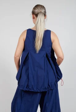 Rundholz Dip Tops^Sheer Vest Top with Adjustable Pull Toggles in Ocean