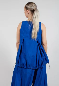 Rundholz Dip Tops^Sheer Vest Top with Adjustable Pull Toggles in Royal