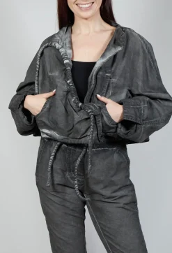 Rundholz Mainline Jackets^Shirred Jacket in Coal Cloud