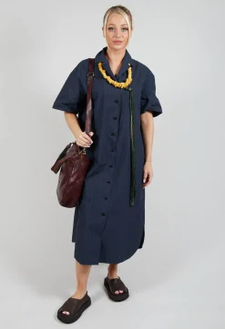 SOH Dresses^Shirt Dress in Navy Stripe