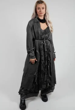 Sanctamuerte Dresses^Shirt Dress in Raso di Viscosa Grey Storm