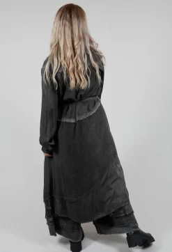 Sanctamuerte Dresses^Shirt Dress in Raso di Viscosa Grey Storm