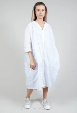 Rundholz Black Label Dresses^Shirt Dress with Cropped Sleeves in White