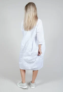 Rundholz Black Label Dresses^Shirt Dress with Cropped Sleeves in White